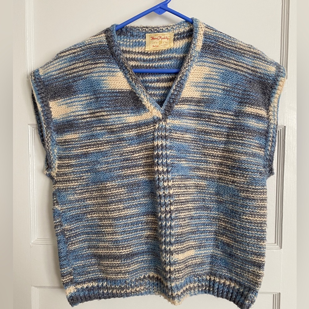 Vintage 70s/80s Home Made Hand Knit CHUNKY Sweater Vest